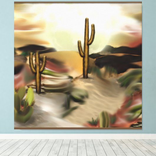 Abstracte kunst van Southwest-woestijn Canvas Afdruk (Insitu (Houten vloer))