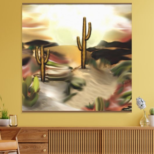 Abstracte kunst van Southwest-woestijn Canvas Afdruk (Insitu (Woonkamer))