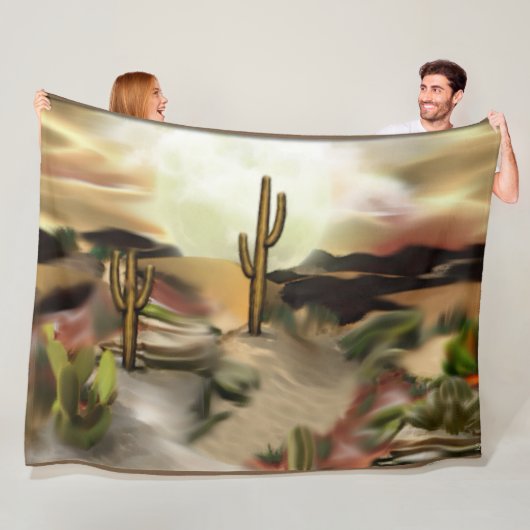 Abstracte kunst van Southwest-woestijn Fleece Deken (In situ)