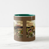 Abstracte kunst van Southwest-woestijn Tweekleurige Koffiemok (Center)