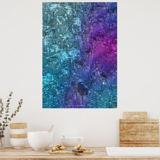 Abstracte kunst van Twilight Hues door Indigo Lewi Poster (Keuken)
