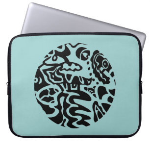 abstracte kunst van "vis" laptop sleeve