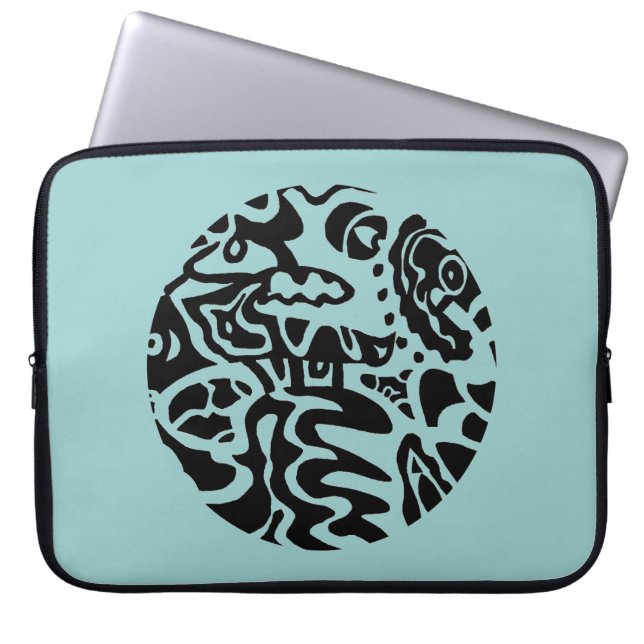 abstracte kunst van "vis" laptop sleeve (Voorkant)