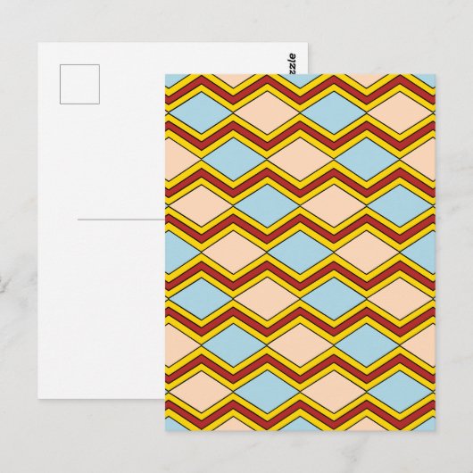 Abstracte kunst van zigels en diamanten briefkaart (Voorkant / Achterkant)