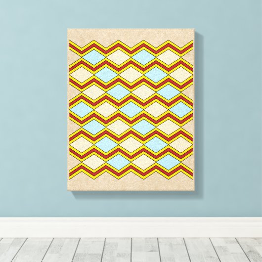 Abstracte kunst van zigels en diamanten canvas afdruk (Insitu (Houten vloer))