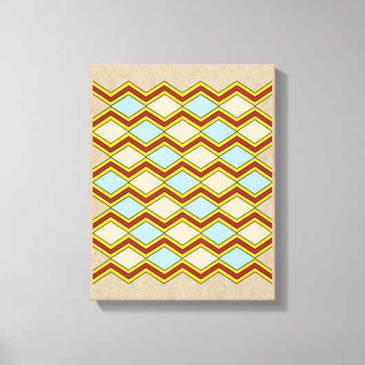 Abstracte kunst van zigels en diamanten canvas afdruk (Voorkant)