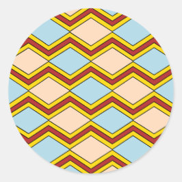 Abstracte kunst van zigels en diamanten ronde sticker