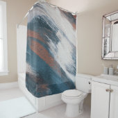 Abstracte kunst: veelzijdige penseelstreken. douchegordijn (In situ)
