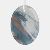 Abstracte kunst: veelzijdige penseelstreken. glas ornament (Voorkant links)