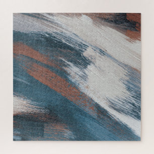 Abstracte kunst: veelzijdige penseelstreken. legpuzzel