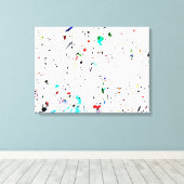 Abstracte kunst verfspatten en -vlekken canvas afdruk (Insitu (Houten vloer))