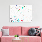 Abstracte kunst verfspatten en -vlekken canvas afdruk (Insitu (Woonkamer))