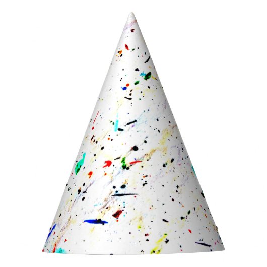Abstracte kunst verfspatten gespikkeld feesthoedjes (Voorkant)