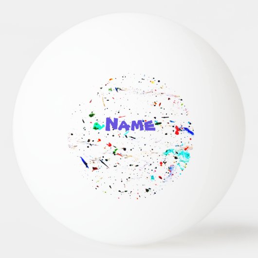 Abstracte Kunst Verfspatten Persoonlijk Pingpongbal (Voorkant)