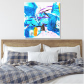 Abstracte kunst verpakt canvas print (Insitu (Slaapkamer))