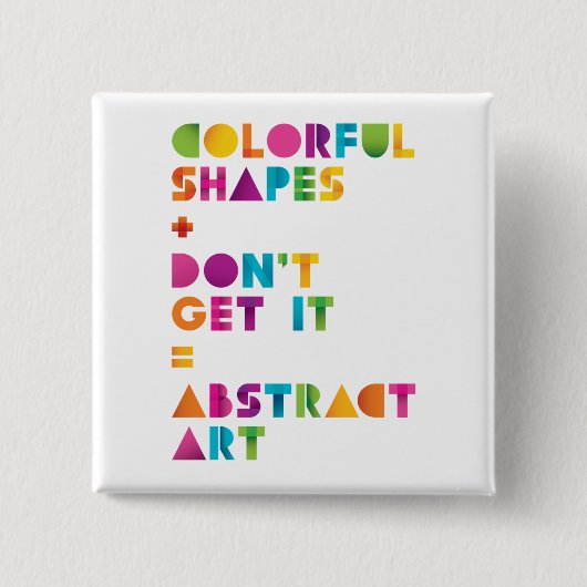 Abstracte kunst vierkante button 5,1 cm (Voorkant)