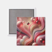 Abstracte kunst vierkante magneet (Voorkant / Achterkant)