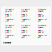 Abstracte kunst vierkante sticker (Vel)