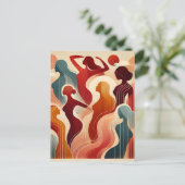 Abstracte kunst viert empowerment van vrouwen briefkaart (Staand voorkant)