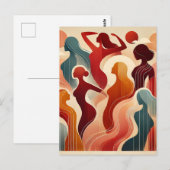 Abstracte kunst viert empowerment van vrouwen briefkaart (Voorkant / Achterkant)
