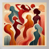 Abstracte kunst viert empowerment van vrouwen poster (Voorkant)