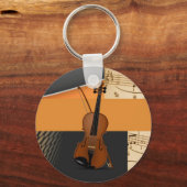 Abstracte kunst vioolontwerp sleutelhanger (Voorkant)