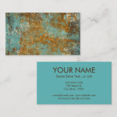 Abstracte Kunst Visitekaartjes Koper Patina Aqua (Voorkant / Achterkant)