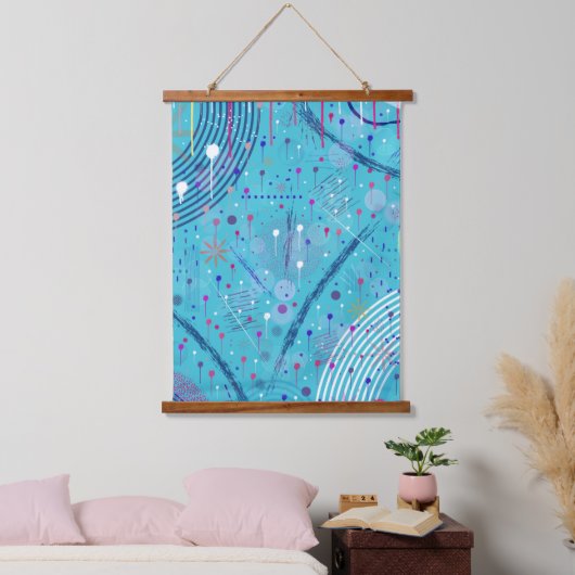 Abstracte Kunst: Vonken in de Lucht Hangend Wandkleed (Slaapkamer)