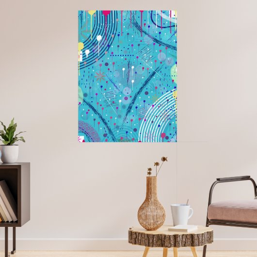 Abstracte Kunst: Vonken in de Lucht Poster (Woonkamer 3)