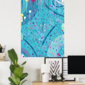 Abstracte Kunst: Vonken in de Lucht Poster (Thuiskantoor)