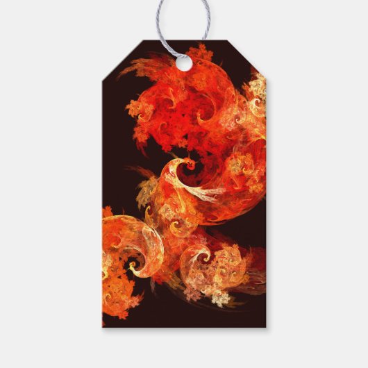 Abstracte kunst voor dansende vuurvogels cadeaulabel (Voorkant)
