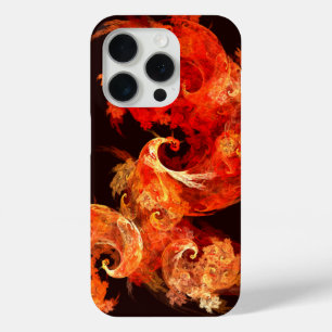 Abstracte kunst voor dansende vuurvogels iPhone 15 pro case
