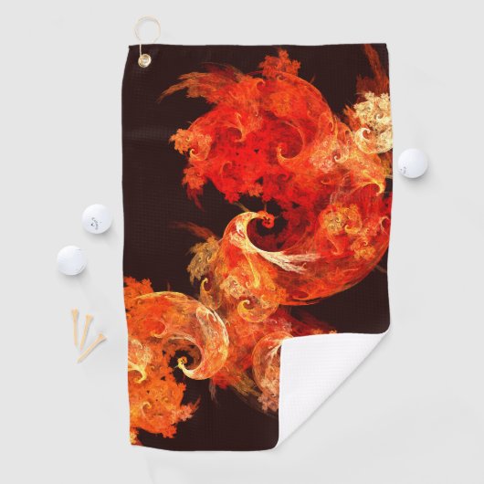 Abstracte kunst voor dansende vuurvogels golfhanddoek (Insitu)