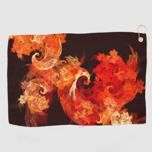 Abstracte kunst voor dansende vuurvogels golfhanddoek (Horizontaal)