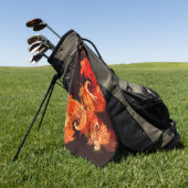 Abstracte kunst voor dansende vuurvogels golfhanddoek (Groen)