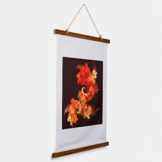 Abstracte kunst voor dansende vuurvogels hangend wandkleed (Gebogen)