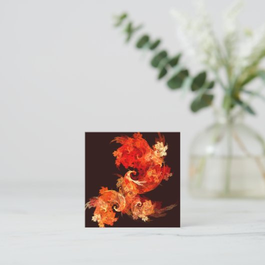 Abstracte kunst voor dansende vuurvogels informatiekaartje (Staand voorkant)