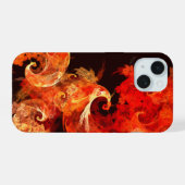Abstracte kunst voor dansende vuurvogels iPhone 15 case (Achterkant horizontaal)