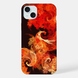 Abstracte kunst voor dansende vuurvogels iPhone 15 plus case