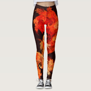 Abstracte kunst voor dansende vuurvogels leggings