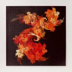 Abstracte kunst voor dansende vuurvogels legpuzzel