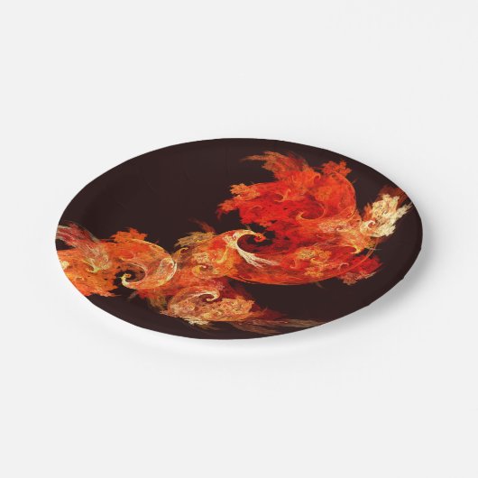 Abstracte kunst voor dansende vuurvogels papieren bordje (Gekanteld)