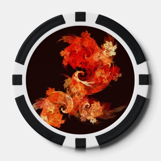 Abstracte kunst voor dansende vuurvogels poker chips (Voorkant)