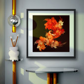 Abstracte kunst voor dansende vuurvogels poster