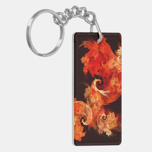 Abstracte kunst voor dansende vuurvogels sleutelhanger (Voorkant Links)