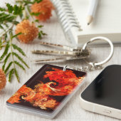 Abstracte kunst voor dansende vuurvogels sleutelhanger (Voorkant Rechts)