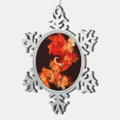 Abstracte kunst voor dansende vuurvogels tin sneeuwvlok ornament (Rechts)