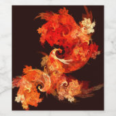 Abstracte kunst voor dansende vuurvogels wijn etiket (Enkel label)