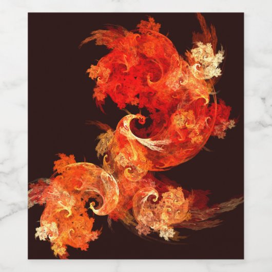 Abstracte kunst voor dansende vuurvogels wijn etiket (Enkel label)