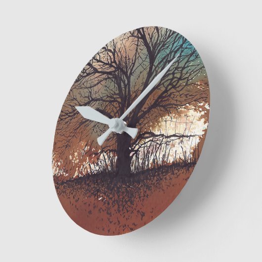 Abstracte kunst voor het schilderen van het landsc ronde klok (Hoek)